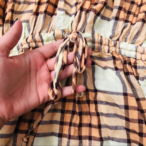 We The Free Peach Tree Beige Plaid Flannel Top - Picture 8 of 9